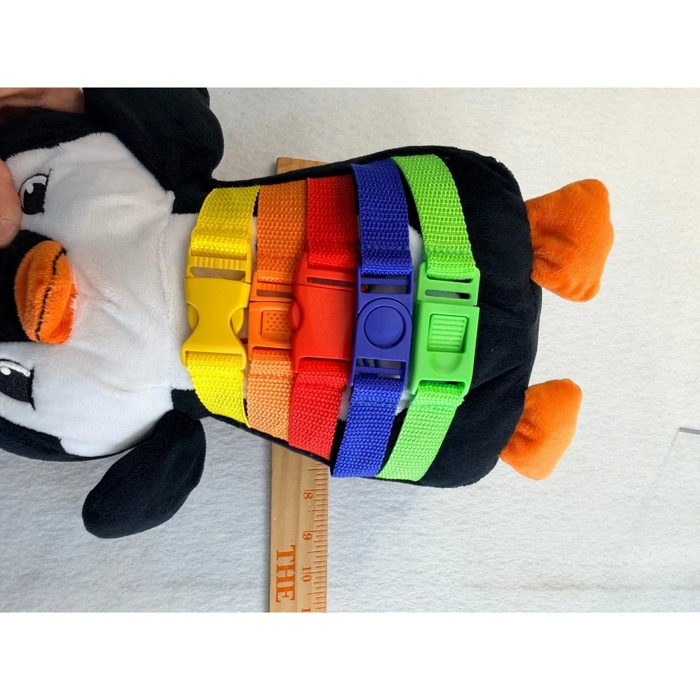 Buckle Toy Pippi Penguin Sensory Plush Learning Toy Numbers Zipper Fine Motor